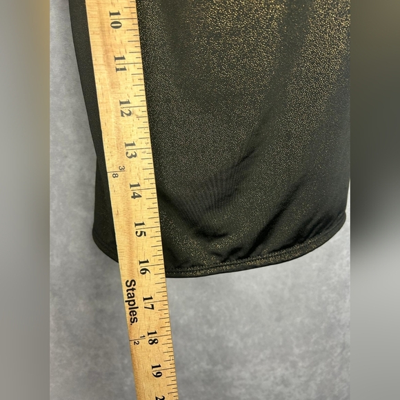 Baby Phat Black & Gold Metallic Sparkle Logo Print One Piece Swimsuit - Size 1X - Picture 7 of 12